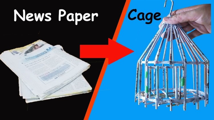 How to make a Small Bird Cage out of Old Newspaper By Sab Kuchh Banao Jano