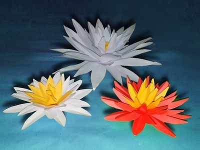 How to make lily flower with paper | Most Beautiful Lotus | Water Lily With Paper-FlowerUPC |