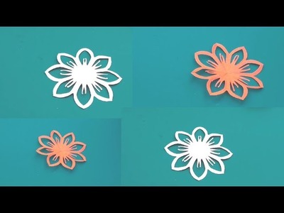 How to make paper cutting flowers design,paper snowflakes,kirigami flowers,school paper crafts ideas