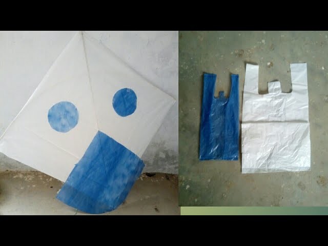 How to make patang at home with plastic bag.kite making