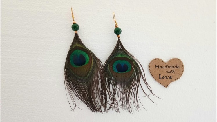 How to make peacock feather earrings. How to make peacock feather earrings at home
