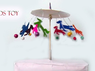 Kids Crafts DIY Toy | How to make a Horse Carousel Amusement ride |Creative Toy