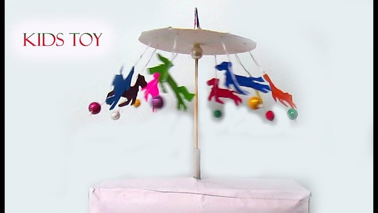 Kids Crafts DIY Toy | How to make a Horse Carousel Amusement ride |Creative Toy