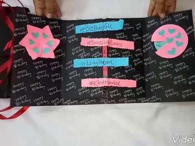 Scrapbook. Birthday queen scrapbook.Red black blue theme