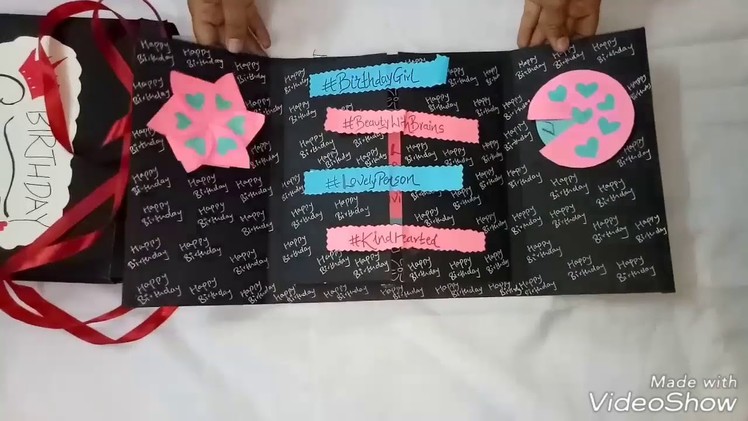 Scrapbook. Birthday queen scrapbook.Red black blue theme