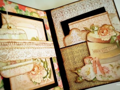 Shabby Chic Wedding Scrapbook | Stamperia papers-"Ceremony" | Handmade scrapbooks by Sampada