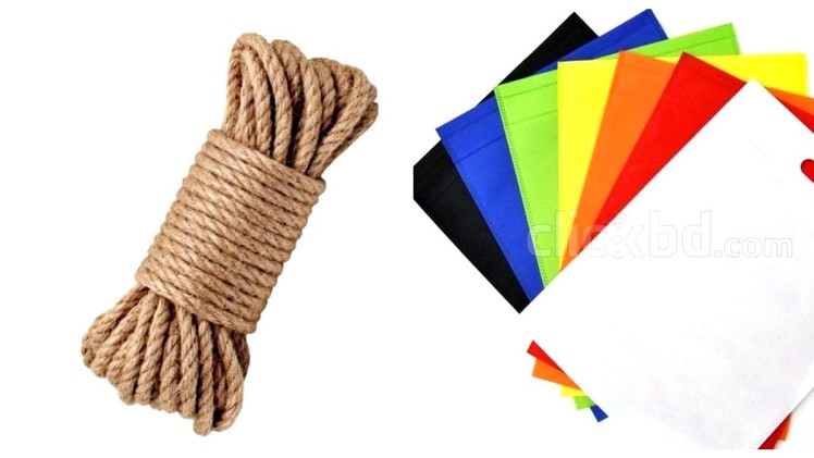 Best out of waste Jute rope & Fabric carry bag craft idea