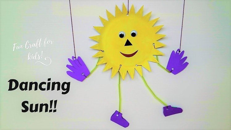 Dancing crafts-Fun summer crafts for kids-Easy paper plate sun marionette