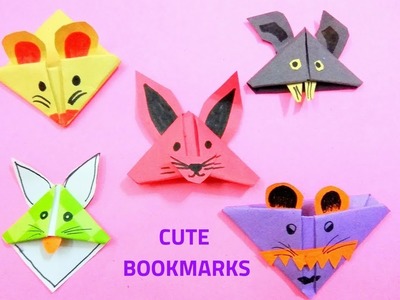 DIY 5 MUST TRY ANIMALS Bookmark Corner CRAFTS ||Easy Paper Monster  Bookmarks|Origami Bookmarks|