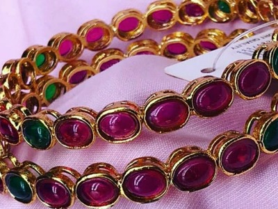 Diy Designer silk thread stone Bangles || kemp Bangles design||Bridal wear designer Bangles||