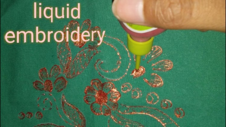 DIY liquid embroidery. very easy to do. how to do liquid embroidery