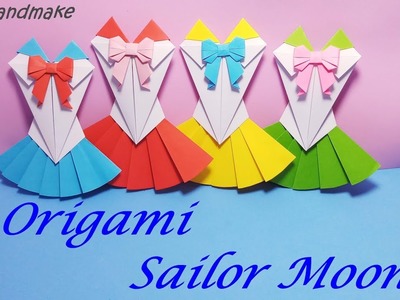 DIY Origami Sailor Moon Dress.How to make an Origami Sailor Moon Dress.Trang phục Thủy Thủ Mặt Trăng