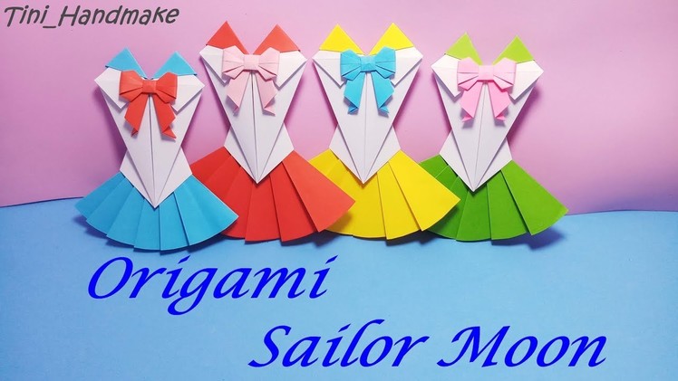 DIY Origami Sailor Moon Dress.How to make an Origami Sailor Moon Dress.Trang phục Thủy Thủ Mặt Trăng