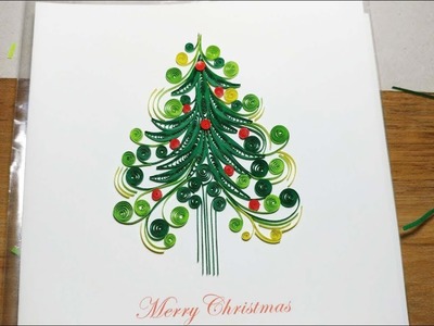 DIY Pine  Merry Christmas Card - Handmade Quilling Card - Paper Quilling Flower Art