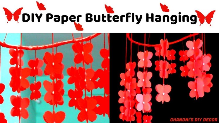 DIY Room Decor Ideas || Paper Butterfly Hanging Decoration || Make Paper Butterfly ||