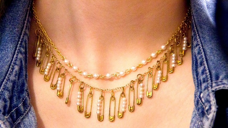 DIY Safety Pin Statement Necklace