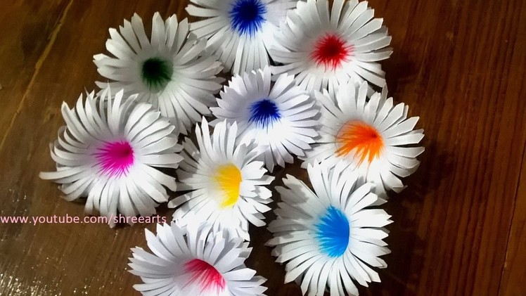 Diy: simple to make bond paper flower||Easy to make ||SHREE ARTS