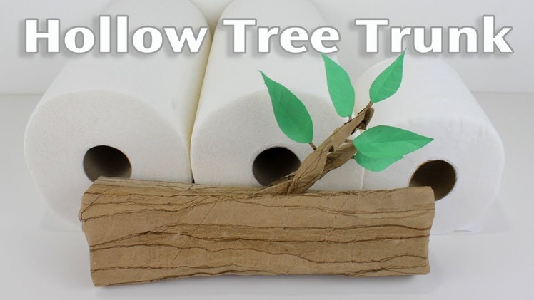 Hollow Tree Trunk DIY Made from Paper Towel Rolls by Hammy Time
