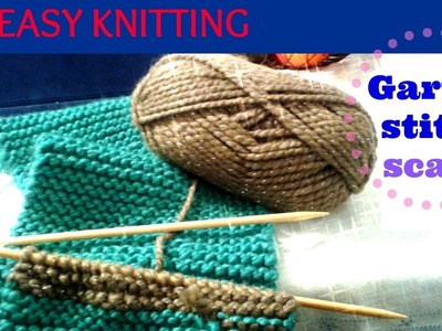 How to knit a garter stitch scarf (Easy beginner level)