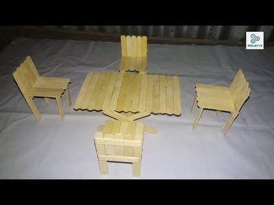 How to make a dining table with ice cream stick I PS Homemade Projects
