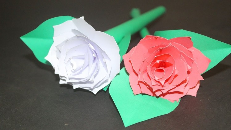 How to Make Beautiful Small Paper Stick Rose Flower | Stick Paper Rose  Flower  For Home Decoration