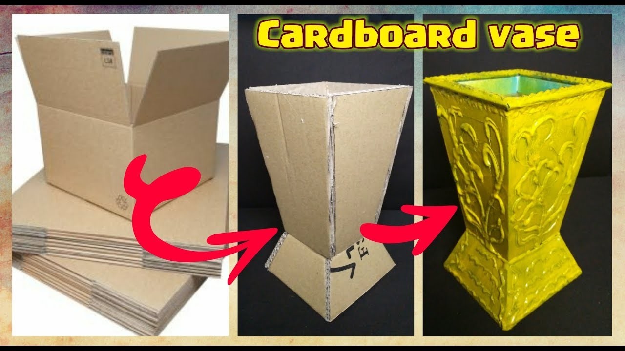 How to Make cardboard Vase. Cardboard Vase idea . Best craft diy