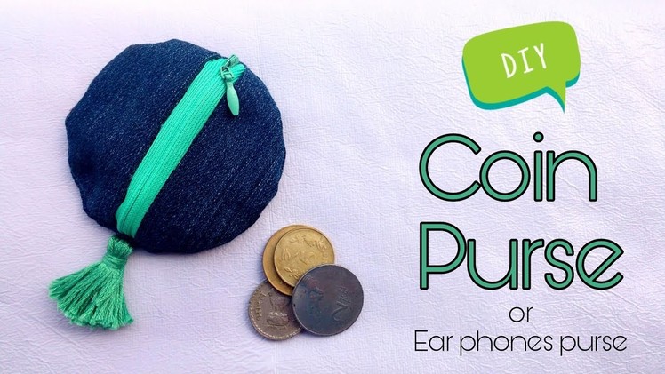 How to make COIN PURSE in less than 5mins | diy earphones purse.holder || DA hobbies-diy