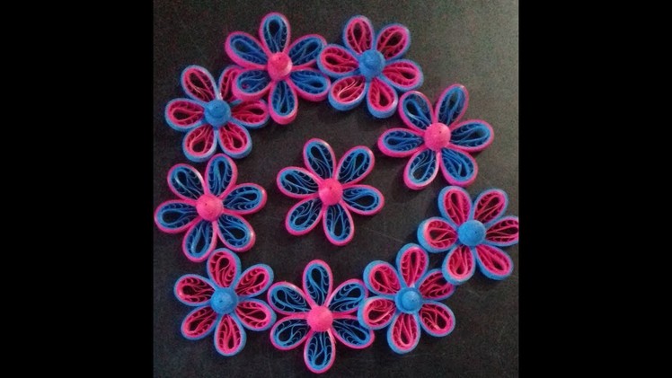 How to make comb flowers ,Quilling flowers using a comb, EASY STEP
