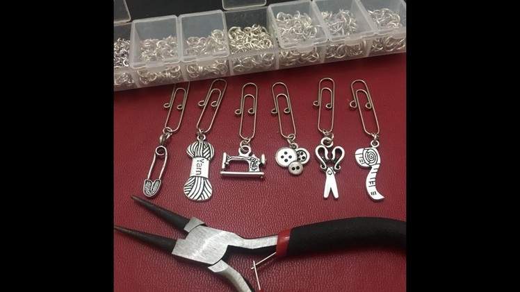 How to make Curly Altered Paper clip dangle charms (Sewing theme & Alice in Wonderland)