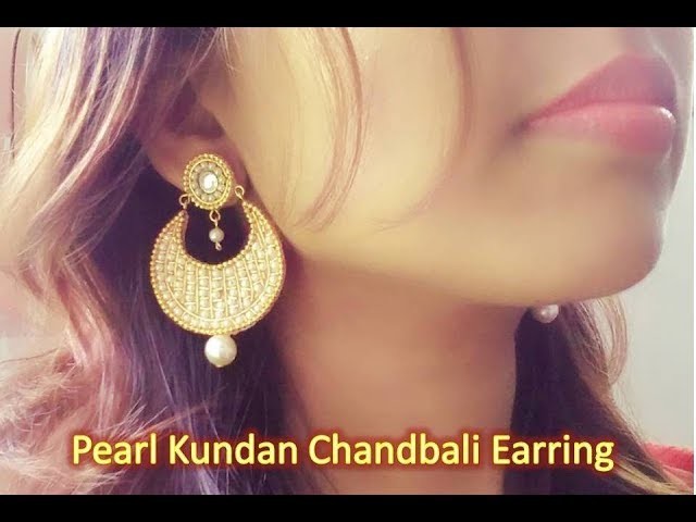 How to make earring. DIY Chandbali Earring.Heavy chandbali earring making