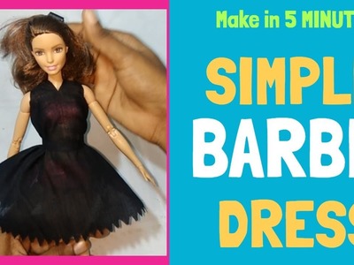 ???????????? How To Make No Sew, No Glue Simple DIY Barbie Clothes in 5 Minutes - Very Easy