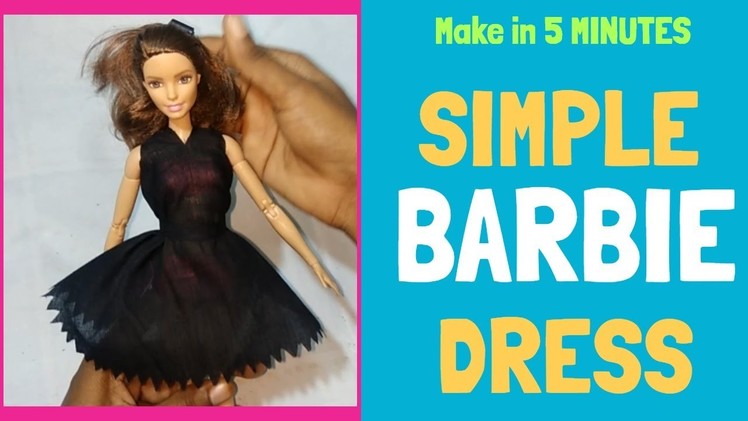 ???????????? How To Make No Sew, No Glue Simple DIY Barbie Clothes in 5 Minutes - Very Easy