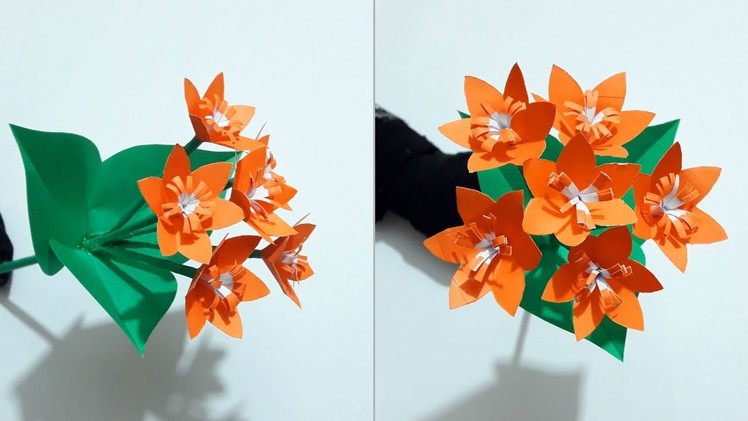 How to make paper flowers easy for kids - DIY origami paper flower making video tutorials