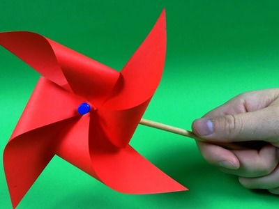 How to make Paper Windmill that Spins. Easy Project for Children
