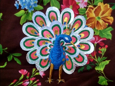 How to make peacock with waste material #DIY peacock. Best of recycle waste material. Be creative