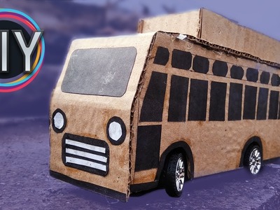 How to make RC Mini BUS from Cardboard (EASY DIY Cardboard bus) | The DIY Channel
