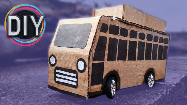 How to make RC Mini BUS from Cardboard (EASY DIY Cardboard bus) | The DIY Channel