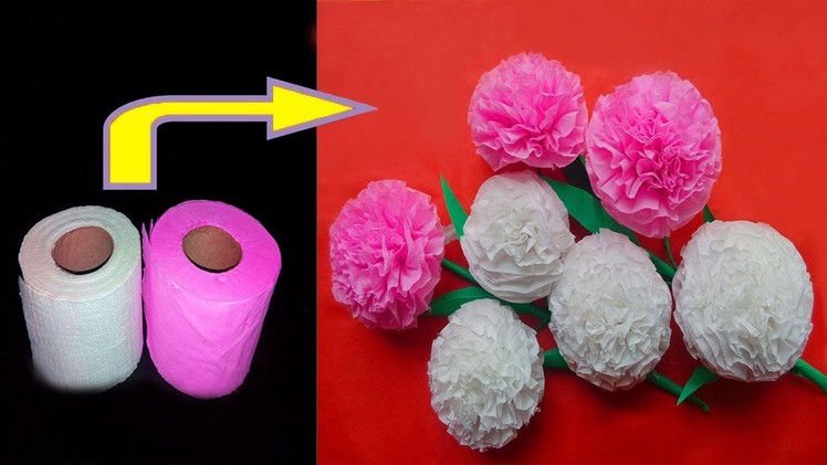 How To Make Tissue Paper Flower | Toilet Paper From to a Beautiful White Flower-FlowerUPC |