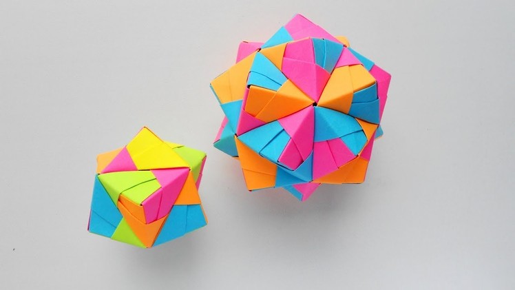 Origami Sonobe Octahedral Unit. How to make paper polyhedrons
