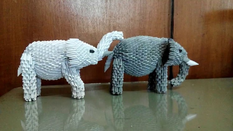 Paper craft 3d origami elephant quick tutorial