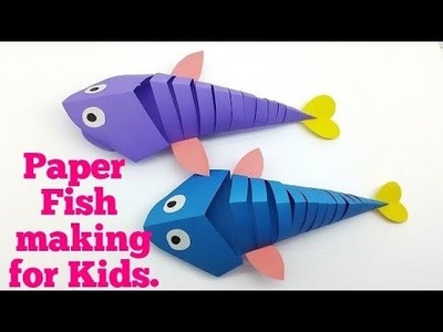 Paper Fish making for Kids - How make a Paper Fish Easy (Paper Crafts DIY Tutorial)