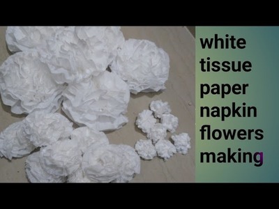 White tissue paper napkin flowers making
