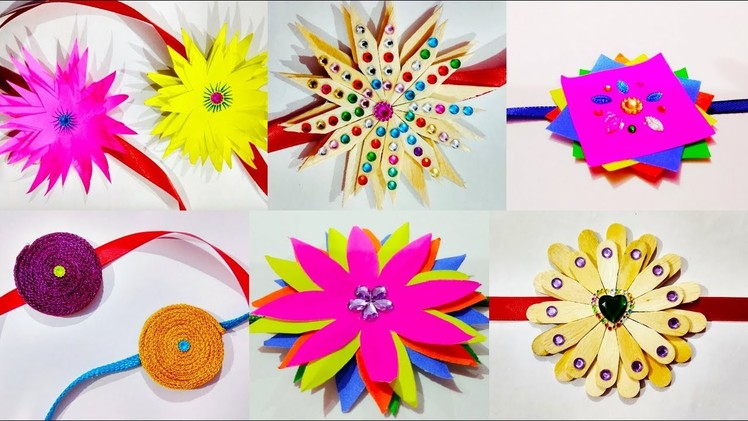 6 easy rakhi designs | Rakhi making | Rakhi design ideas | How to make rakhi for School Competition