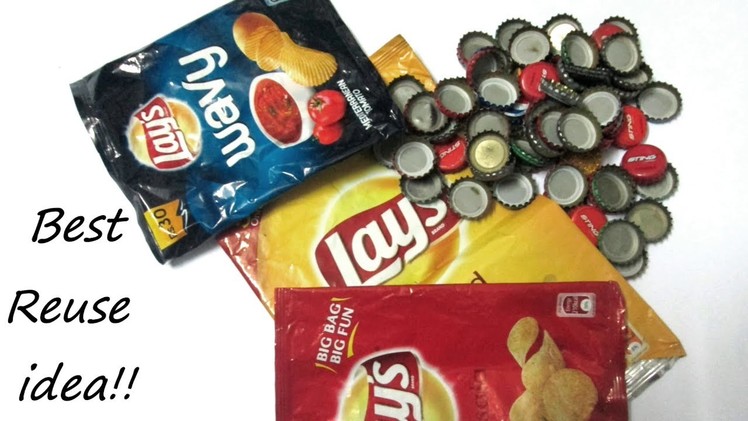 Best DIY||Reuse idea from waste Matel bottle cap and empty Lays Chips packets||Art and craft