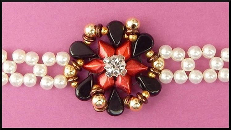 DIY | Beaded Flower Bracelet with Amos Beads and Gemduos | Jewelry | Blumen Perlen Armband | Schmuck