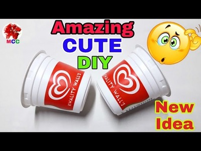DIY: best reuse idea of empty ice cream cup | Best out of waste | New Craft idea 2018