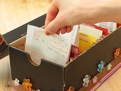 DIY  Expanding Receipt Box Organiser＊DIYで簡単に収納をつくる！ゴチャゴチャするレシートの管理もこれで解決