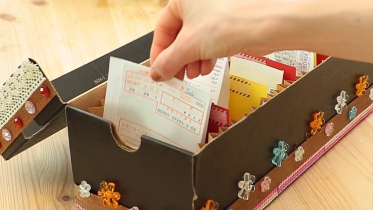 DIY  Expanding Receipt Box Organiser＊DIYで簡単に収納をつくる！ゴチャゴチャするレシートの管理もこれで解決