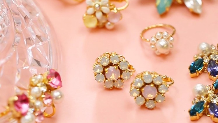 DIY: Gorgeous Bijou Jewelry Earrings＊DIYアクセ♡並べるだけで簡単イヤリング
