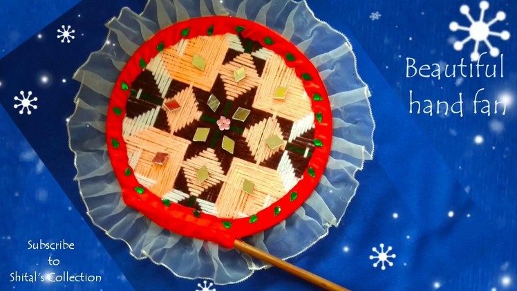 DIY how to make handfan.handfan with wool